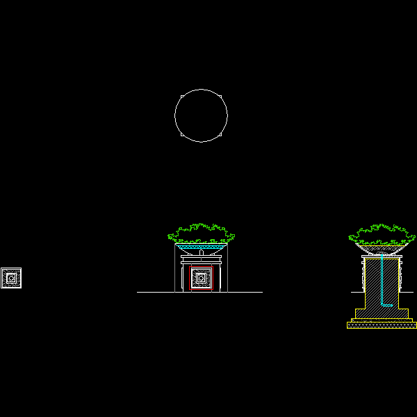 入户花钵CAD施工图纸(节点大样图)(dwg)