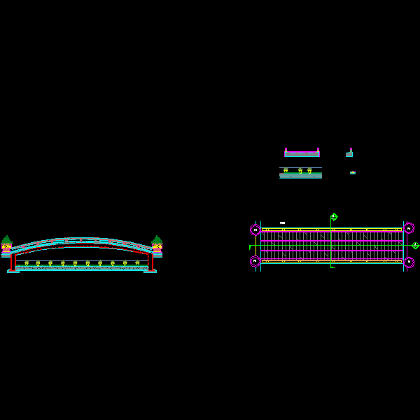 景观桥CAD施工图纸(dwg)