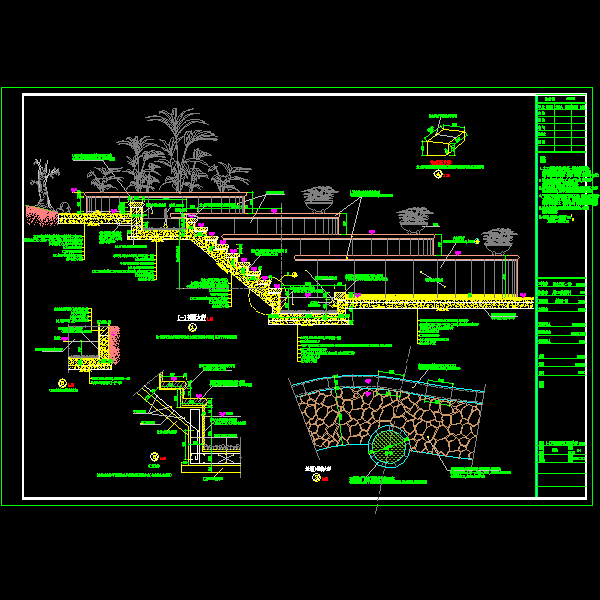 层叠花池CAD施工图纸(dwg)