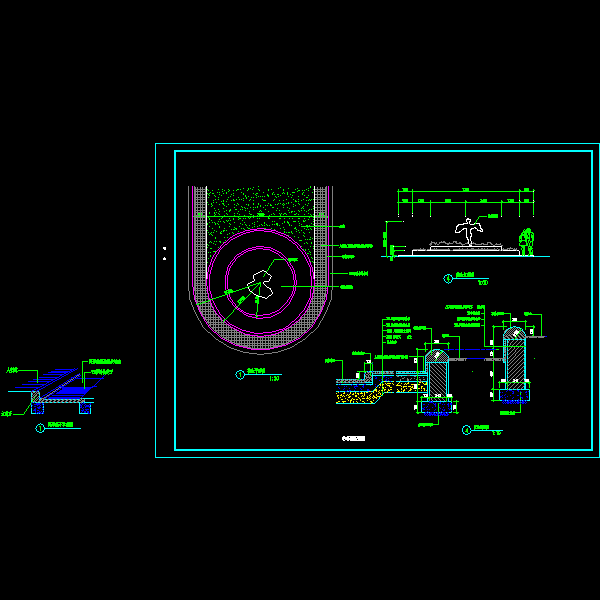 中心花坛施工CAD详图纸(dwg)