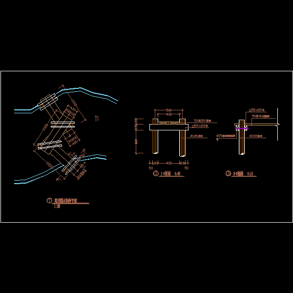 湿地公园木折桥大样CAD图纸(dwg)