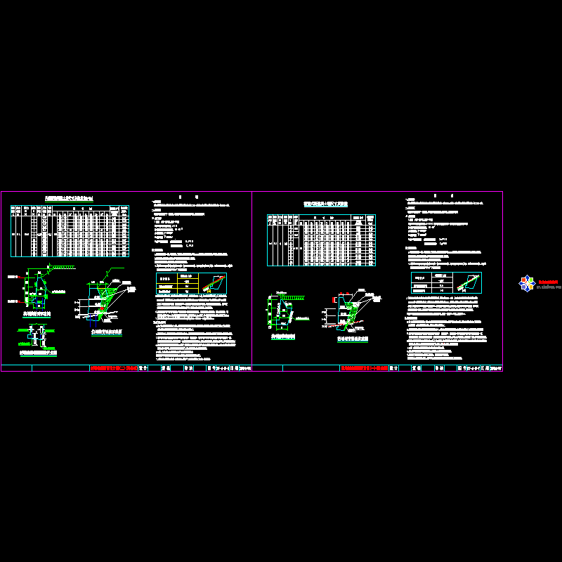 挡墙标准断面设计CAD图纸（路肩墙路堤墙）(dwg)