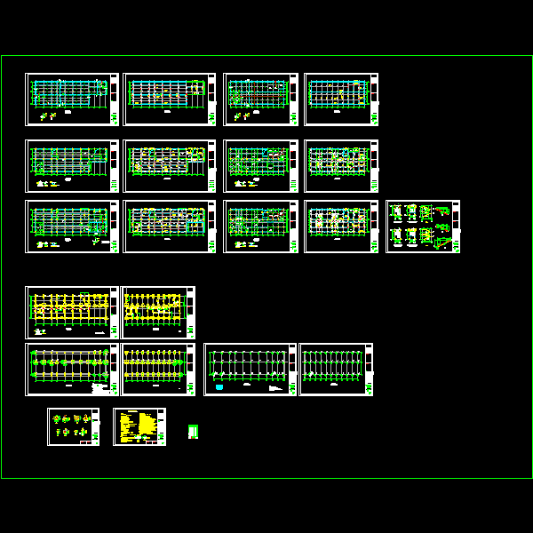 3层框架办公楼结构设计CAD施工图纸(dwg)(丙级桩基础)(二级结构安全)