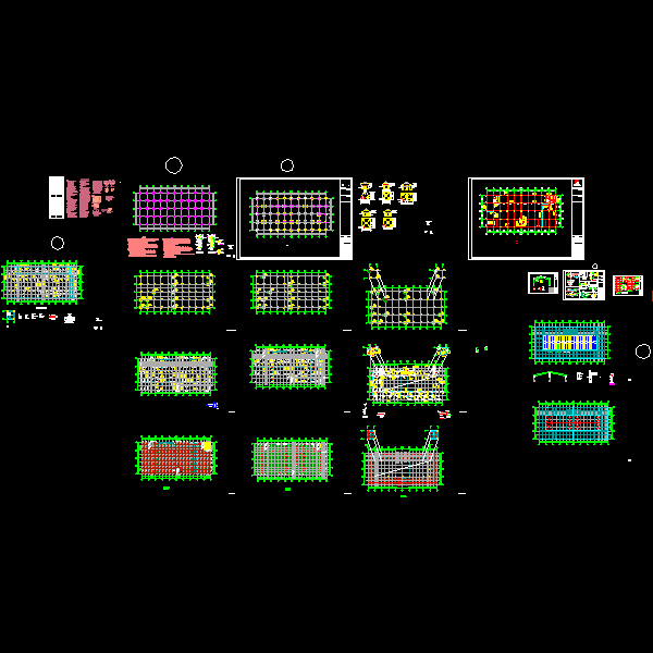 厂房结构设计CAD施工图纸(dwg)(丙级桩基础)(二级结构安全)