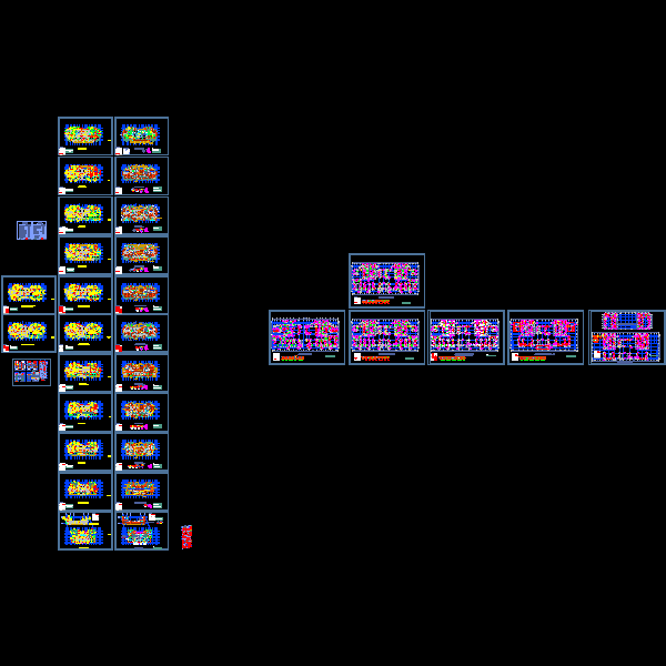 44层住宅结构设计CAD图纸(平面布置图)(dwg)