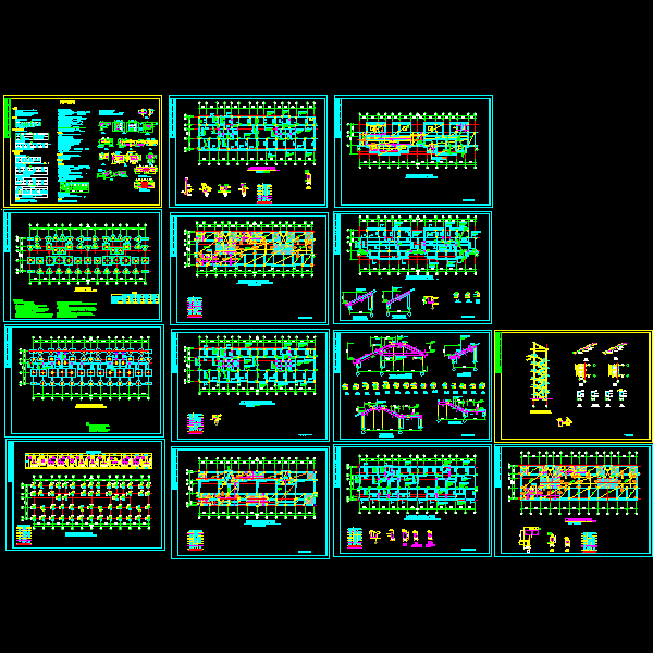 6层框架住宅结构CAD施工图纸(dwg)(桩基础)(二级结构安全)