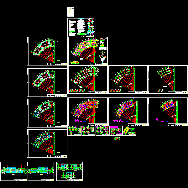 3层扇形商业用房建筑结构CAD施工图纸(dwg)(条形基础)(二级结构安全)