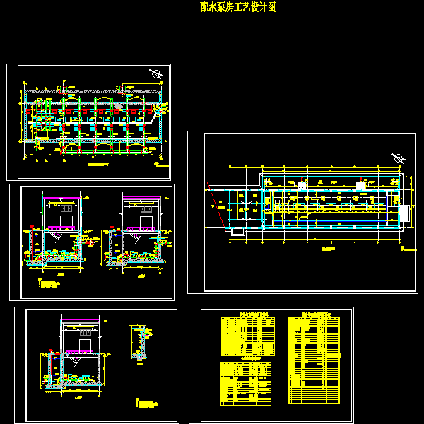 一份8万吨/天配水泵房工艺设计dwg格式CAD施工图纸(平面布置图)