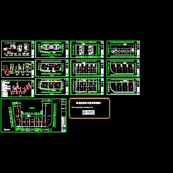 一份综合楼给排水CAD施工方案图纸