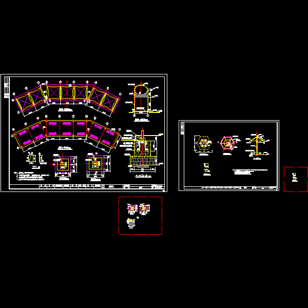 一份公园膜质景观亭施工详细设计CAD图纸