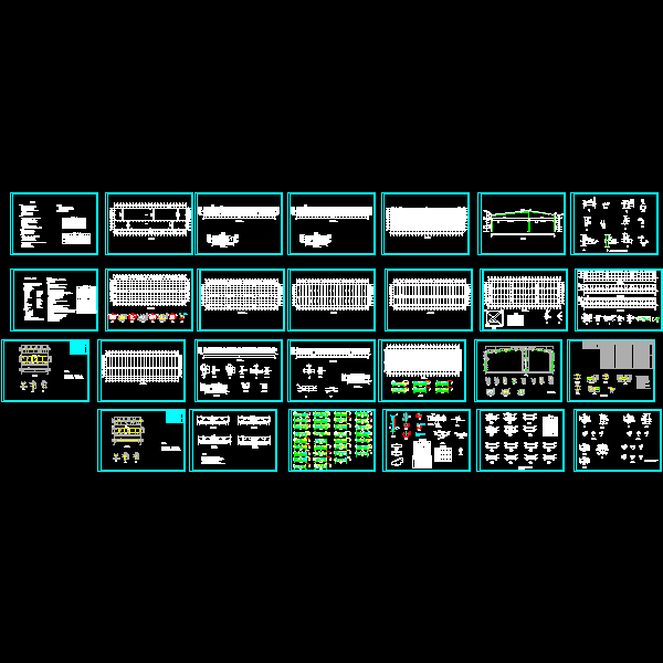 一份51米双跨钢结构厂房结构CAD施工图纸（dwg格式）