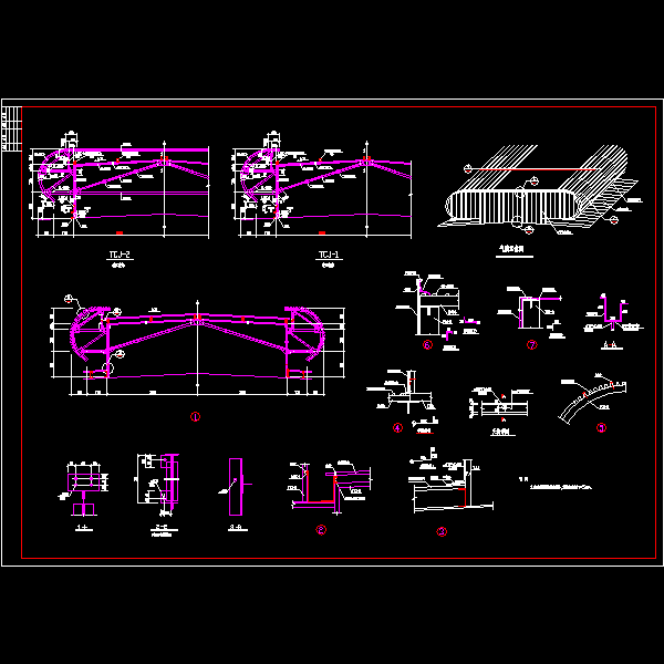 一份门式刚架厂房气楼节点构造详细设计CAD图纸