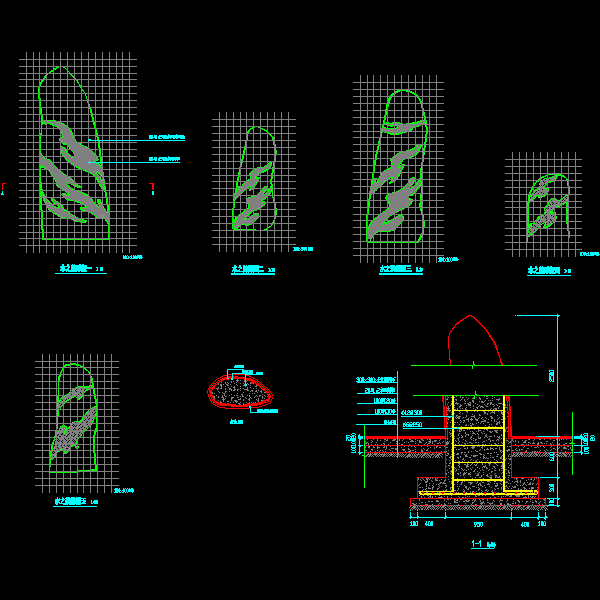 “水之韵”主题景观雕塑施工CAD详图纸(dwg)