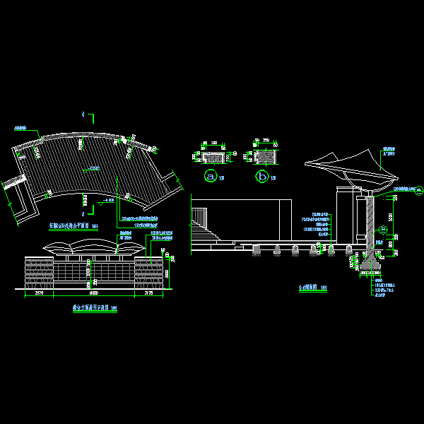 室外舞台景观CAD详图纸(dwg)