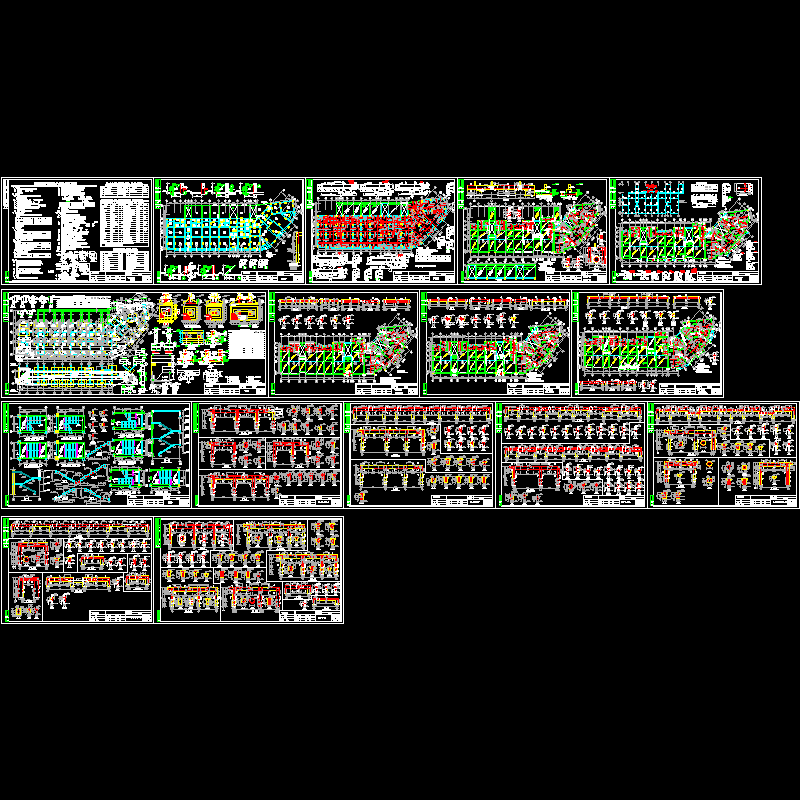 6层底框商住楼结构CAD图纸(dwg)