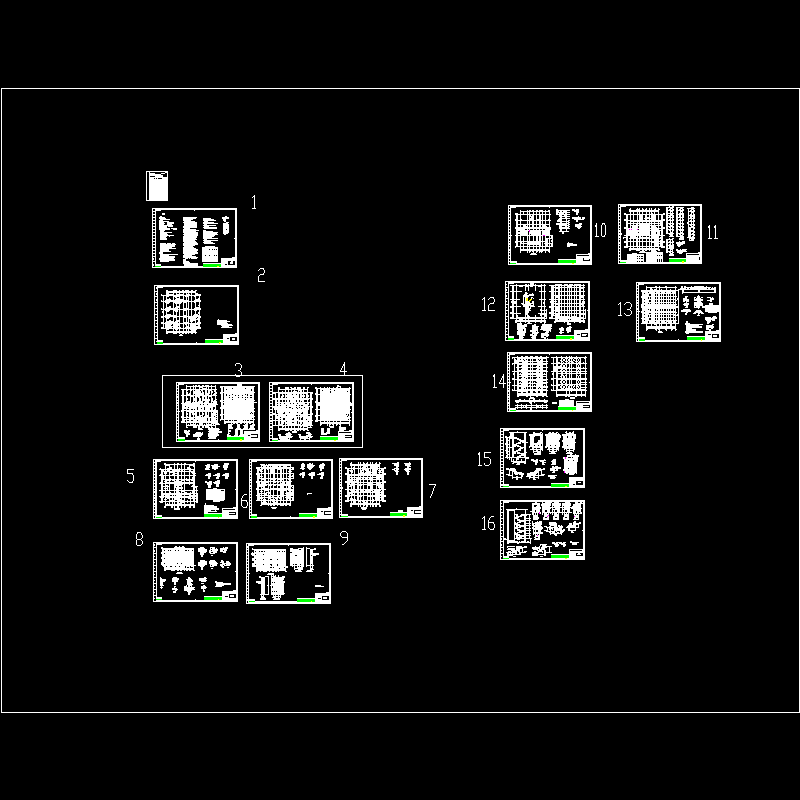 换流站工程主控楼上部结构CAD施工图纸(dwg)(丙级独立基础)