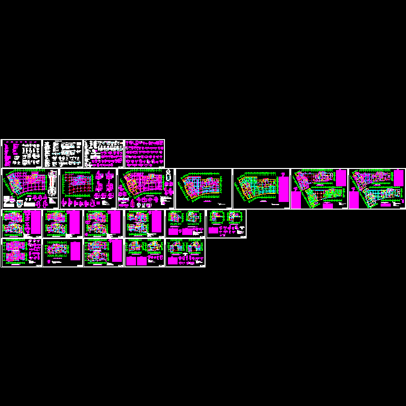 19层双塔剪力墙结构CAD施工图纸(dwg)