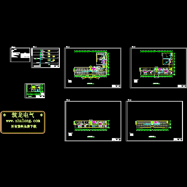 办公楼弱电CAD施工图纸(钢筋混凝土结构)(TN-S)