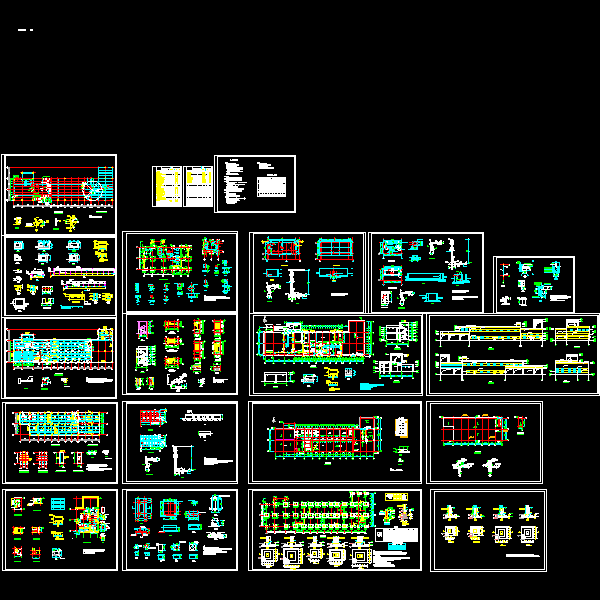 2层框架结构联合厂房CAD施工图纸(dwg)(乙级独立基础)