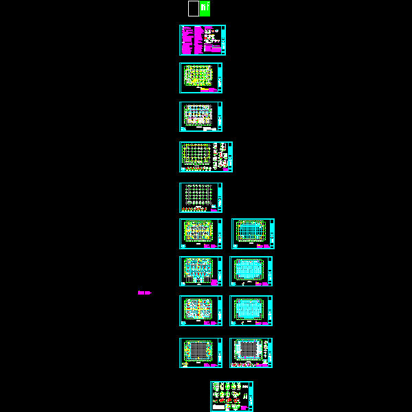 地上3层框架结构体育楼结构CAD施工图纸（地下1层）(dwg)