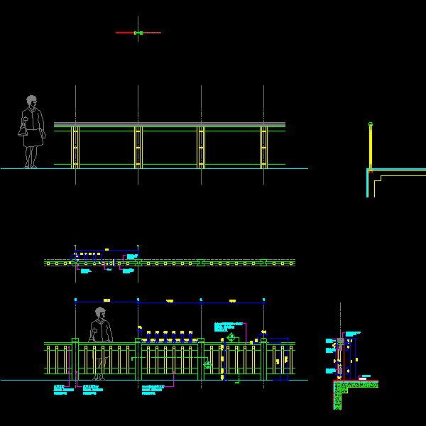 标准庭院栏杆CAD详图纸(dwg)