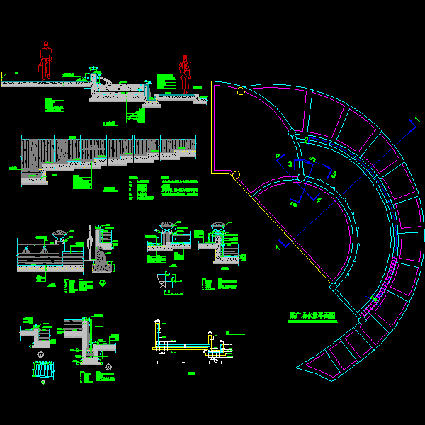 小区水景CAD施工图纸(dwg)