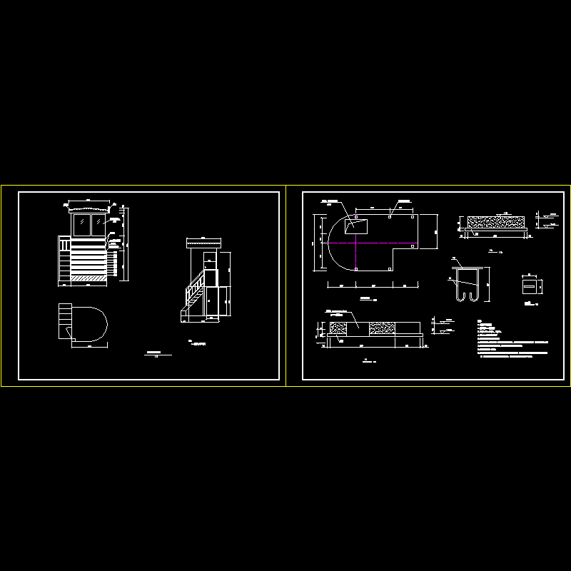 市政道路交通岗亭设计CAD大样图(混凝土)(dwg)