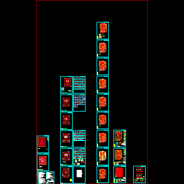 12层带地下室住宅结构设计CAD施工图纸(dwg)(筏形基础)(二级结构安全)