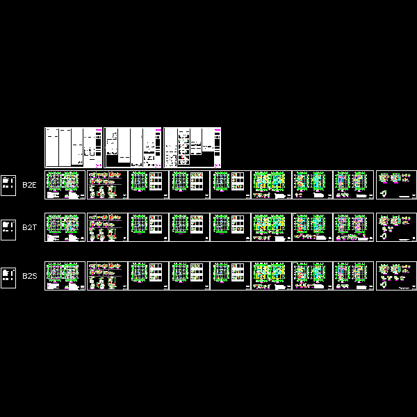 两层框架结构商业住宅楼结构CAD施工图纸(dwg)(丙级桩基础)(二级结构安全)