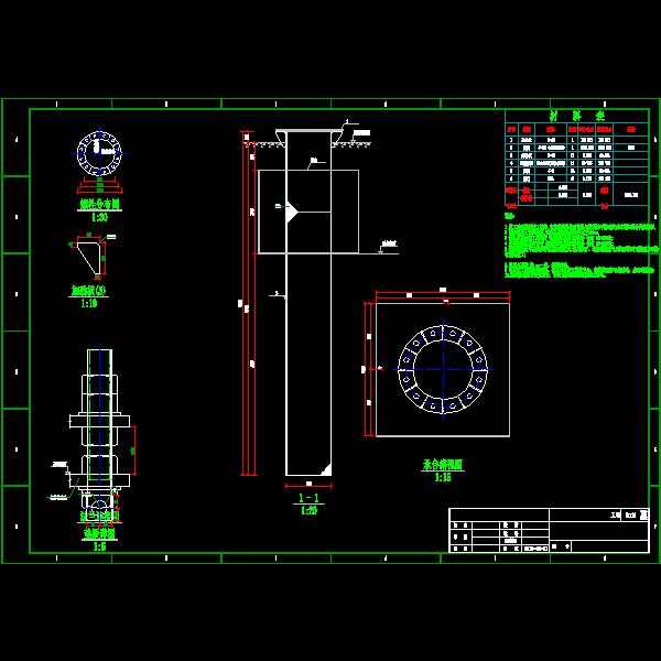 电力设备钢管桩基础节点构造CAD详图纸(dwg)