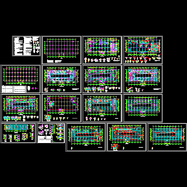 4层工厂加工楼混凝土结构施工方案大样图（dwg格式CAD）(丙级桩基础)