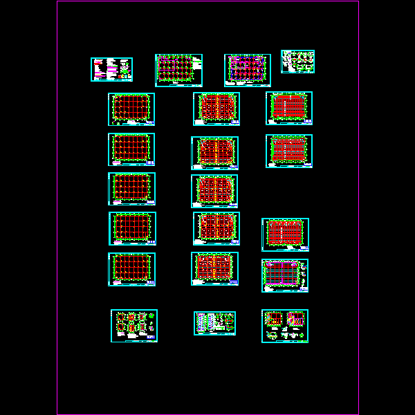 5层框架结构工业厂房结构CAD施工图纸(dwg)(乙级桩基础)