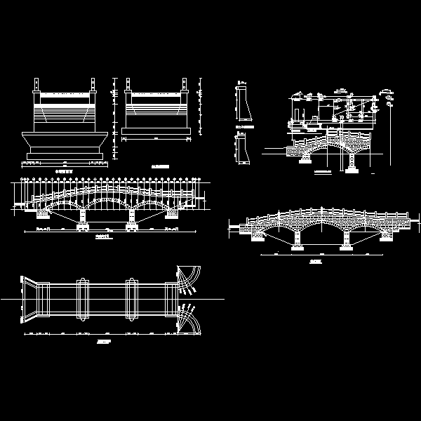 一份石拱桥dwg格式施工详细设计CAD图纸(基础平面图)