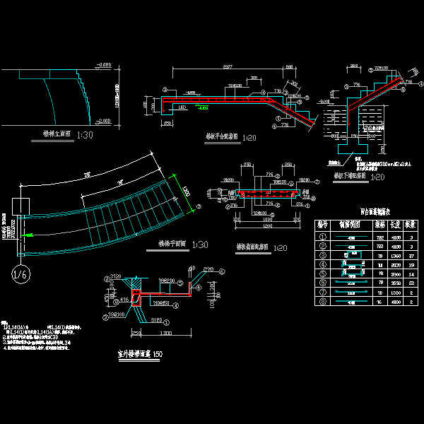 一份楼梯节点构造详细设计CAD图纸（2）