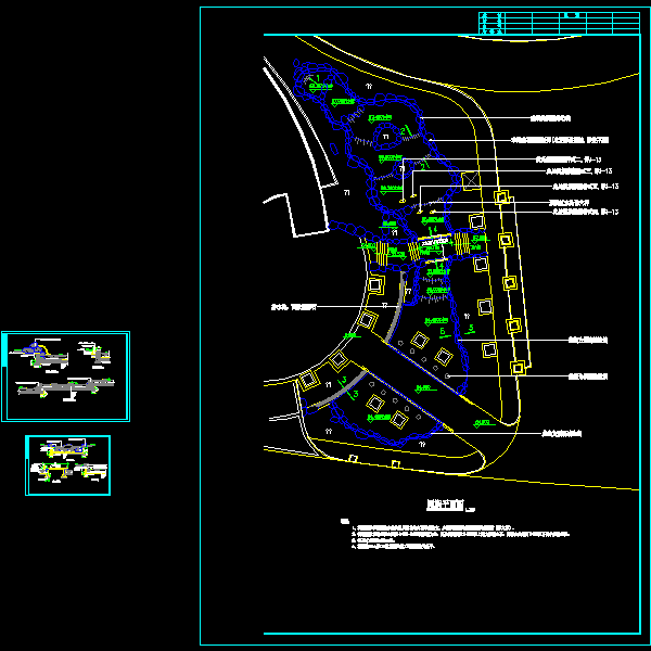 溪涧施工做法CAD详大样图(平面图)(dwg)