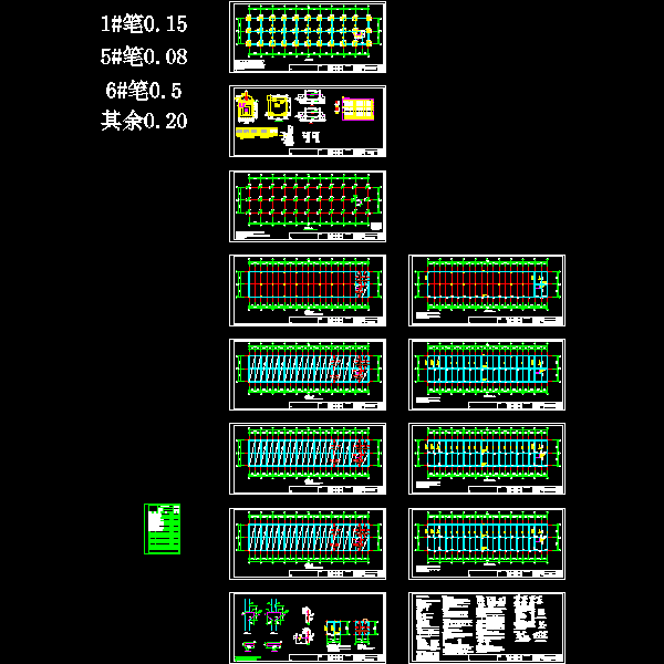 4层85米厂房结构设计CAD施工图纸(dwg)(丙级独立基础)(二级结构安全)