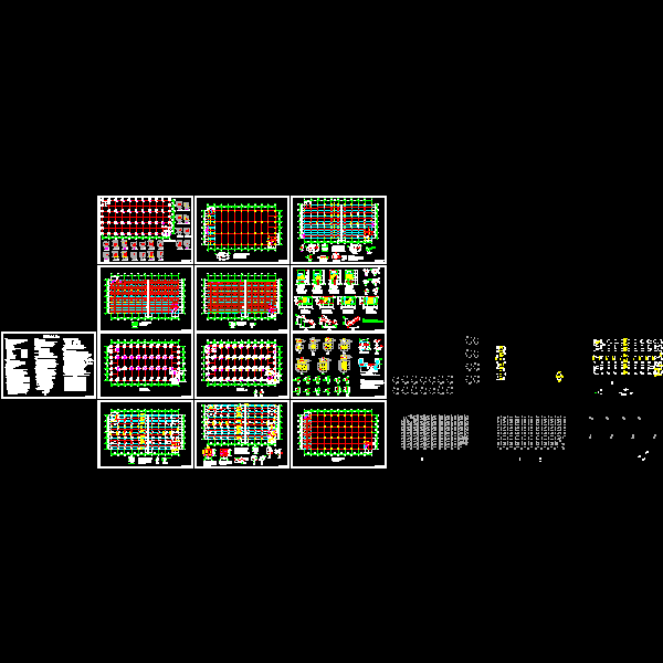 3层框架车间结构设计CAD施工图纸(dwg)(丙级桩基础)(二级结构安全)