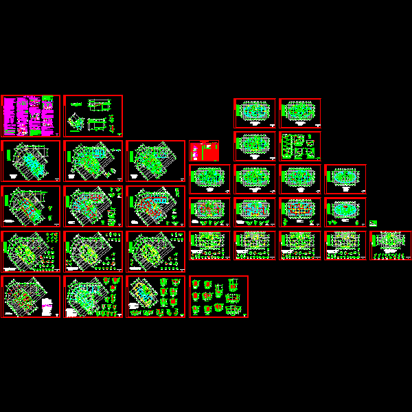 18层广场综合楼框剪结构CAD施工图纸(dwg)(6度抗震)(甲级桩基础)