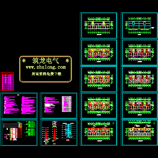 6层住宅电气CAD施工图纸(可视对讲系统)