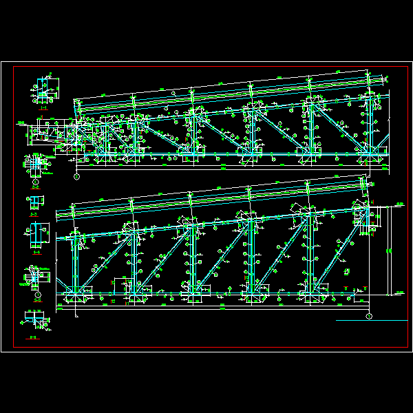 钢桁架主钢架CAD图纸(dwg)