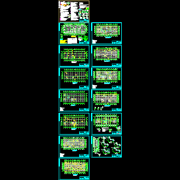 7层底框结构住宅楼结构CAD施工图纸(dwg)(独立基础)