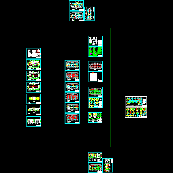 3层办公楼混凝土结构CAD施工图纸（dwg格式含建筑）