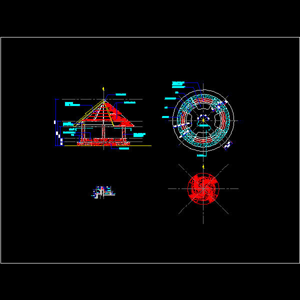 大草亭施工CAD详图纸(dwg)