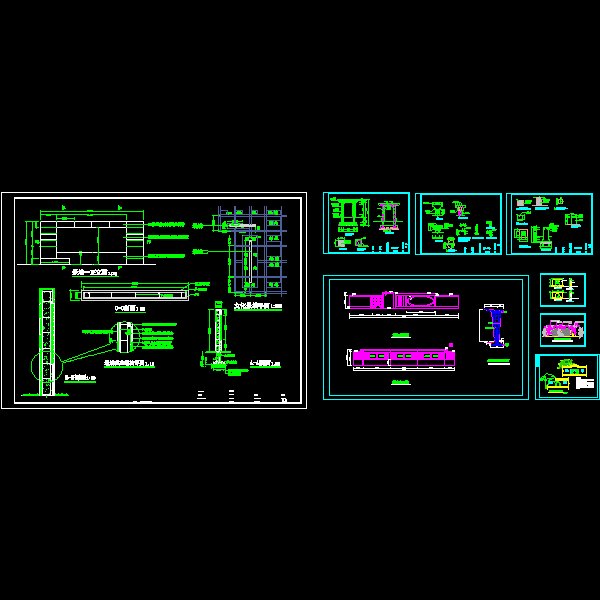 四种景墙施工CAD详图纸(dwg)