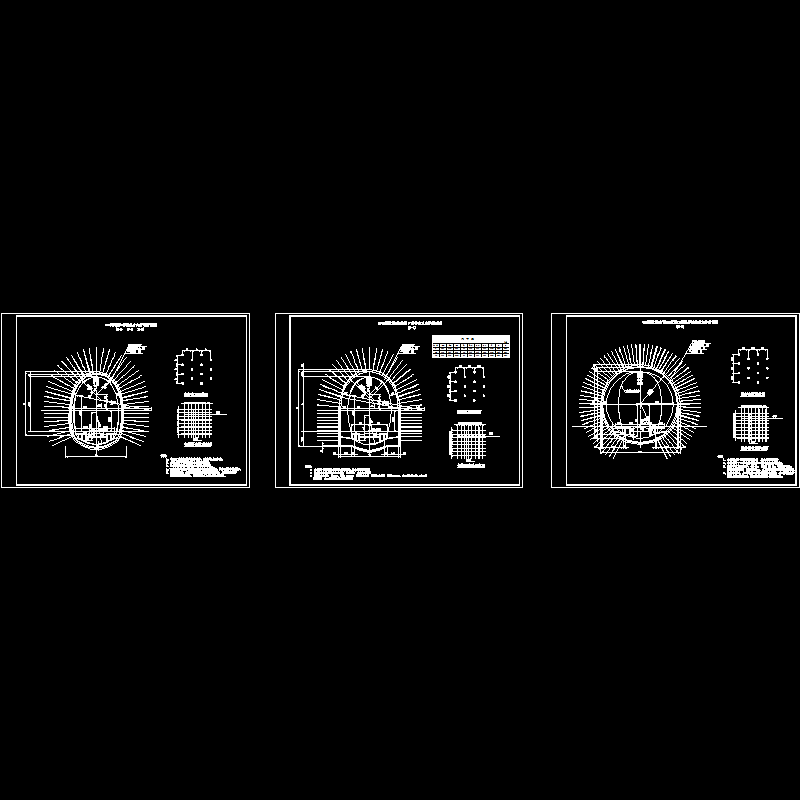 IV级围岩衬砌断面节点构造CAD详图纸(dwg)