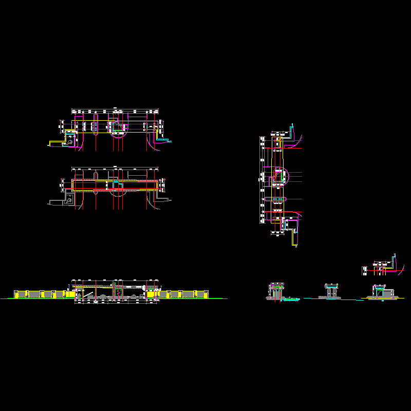 园林景观节点CAD详图纸-钢筋混泥土门卫CAD详图纸设计(dwg)
