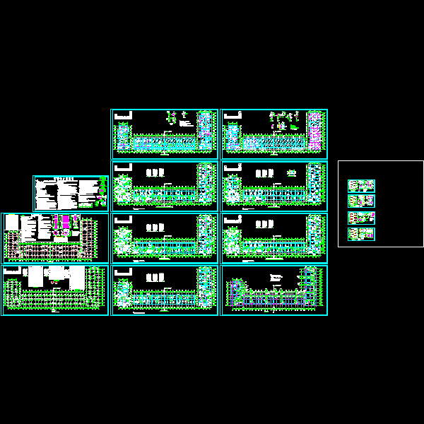 6层框架结构设计CAD施工图纸(dwg)