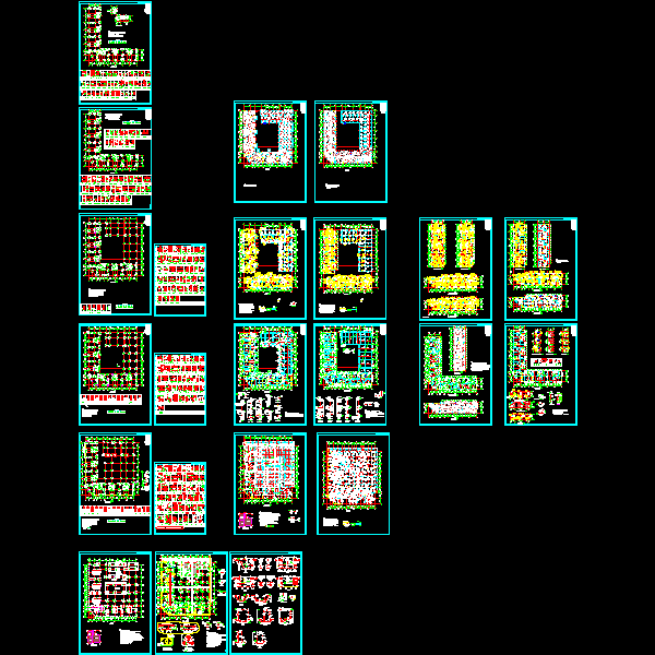 9层公寓结构CAD施工图纸(dwg)(桩基础)(二级结构安全)