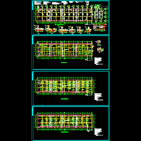 筏板基础CAD施工图纸(平面图)(dwg)