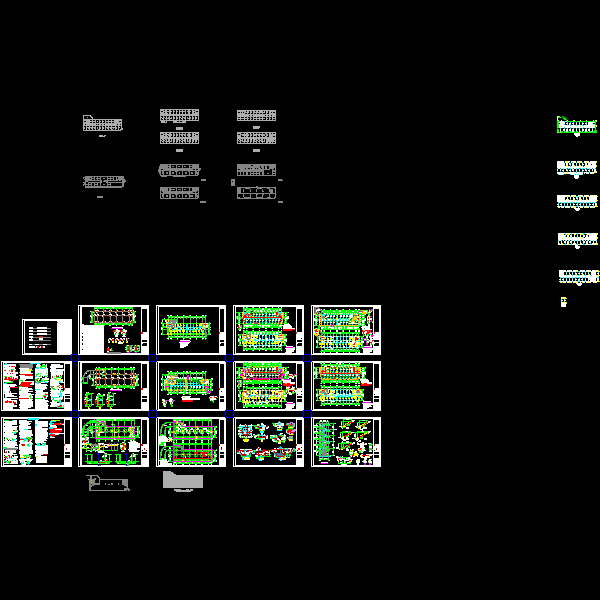 地上4层框架结构服务中心结构CAD施工图纸(dwg)(7度抗震)(筏形基础)